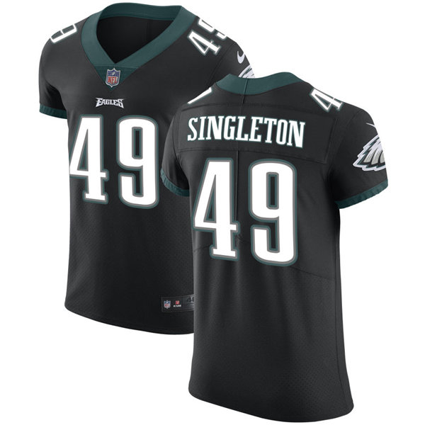 Mens Philadelphia Eagles #49 Alex Singleton Nike Black Vapor Limited Jersey