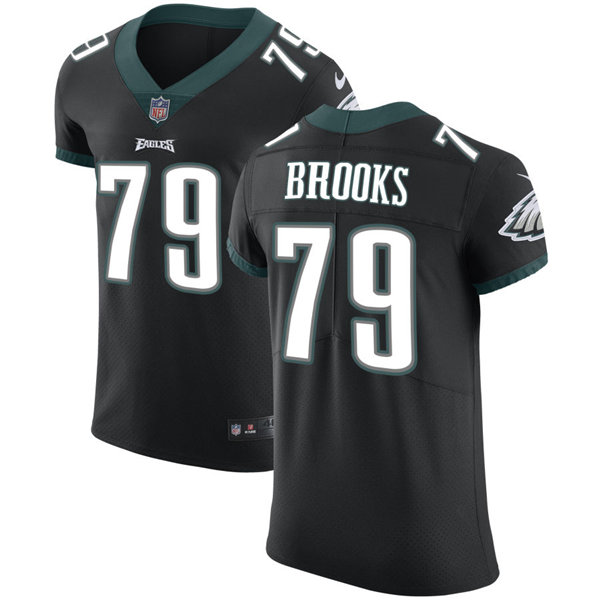 Mens Philadelphia Eagles #79 Brandon Brooks Nike Black Vapor Limited Jersey