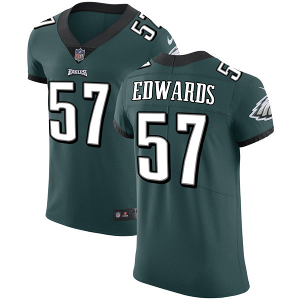 Mens Philadelphia Eagles #57 T.J. Edwards Nike Midnight Green Vapor Limited Jersey