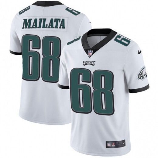 Mens Philadelphia Eagles #68 Jordan Mailata Nike White Vapor Limited Jersey