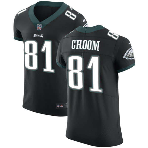 Mens Philadelphia Eagles #81 Jason Croom Nike Black Vapor Limited Jersey Mens Philadelphia Eagles #81 Jason Croom Nike Black Vapor Limited Jersey