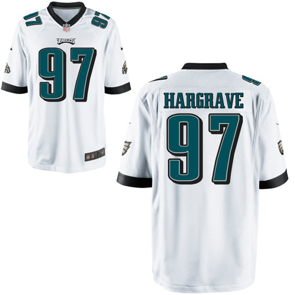 Mens Philadelphia Eagles #97 Javon Hargrave Nike White Vapor Limited Jersey