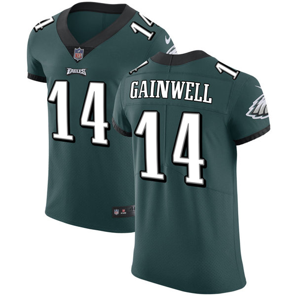 Mens Philadelphia Eagles #14 Kenneth Gainwell Nike Midnight Green Vapor Limited Jersey
