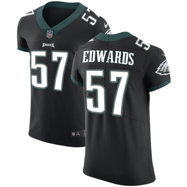 Mens Philadelphia Eagles #57 T.J. Edwards Nike Black Vapor Limited Jersey