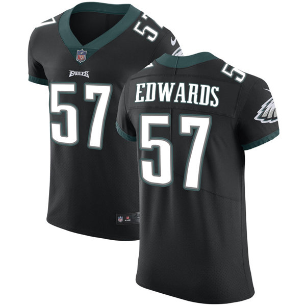 Mens Philadelphia Eagles #57 T.J. Edwards Nike Black Vapor Limited Jersey Mens Philadelphia Eagles #57 T.J. Edwards Nike Black Vapor Limited Jersey