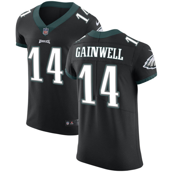 Mens Philadelphia Eagles #14 Kenneth Gainwell Nike Black Vapor Limited Jersey