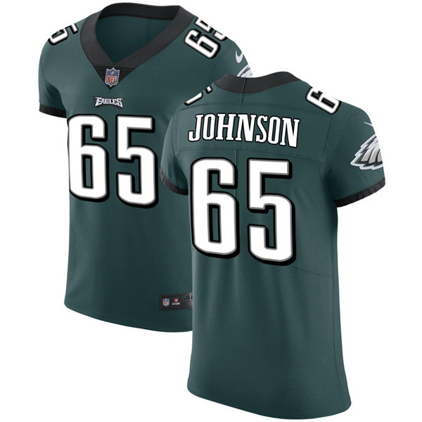 Mens Philadelphia Eagles #65 Lane Johnson Nike Midnight Green Vapor Limited Jersey
