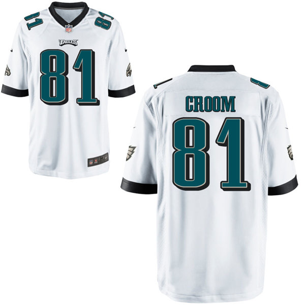 Mens Philadelphia Eagles #81 Jason Croom Nike White Vapor Limited Jersey