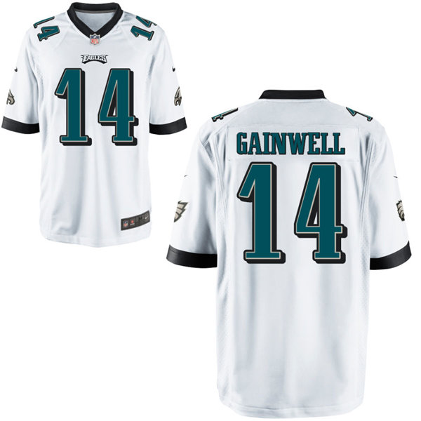 Mens Philadelphia Eagles #14 Kenneth Gainwell Nike White Vapor Limited Jersey