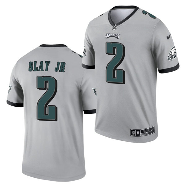 Mens Philadelphia Eagles #2 Darius Slay Jr. Nike 2021 Silver Inverted Legend Jersey