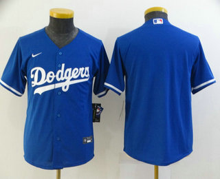 Youth Los Angeles Dodgers Blank Blue Stitched MLB Cool Base Nike Jersey