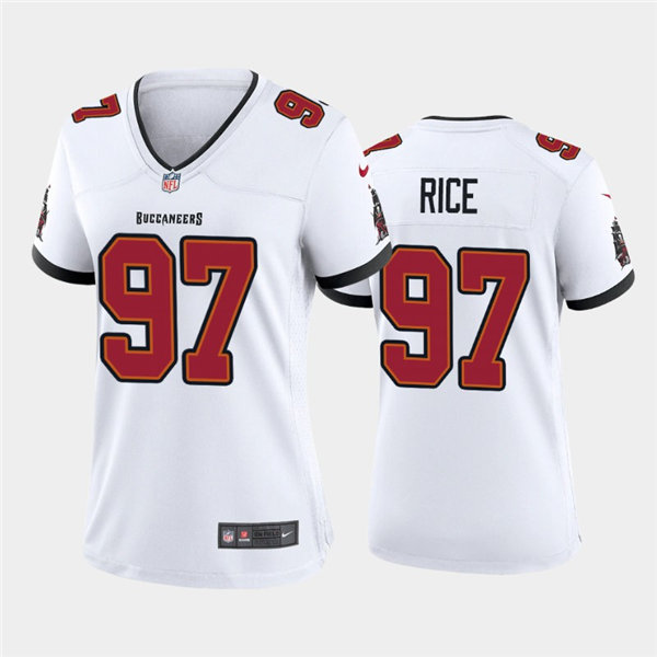 Womens Tampa Bay Buccaneers Retired Player #97 Simeon Rice Nike White Limited Jersey