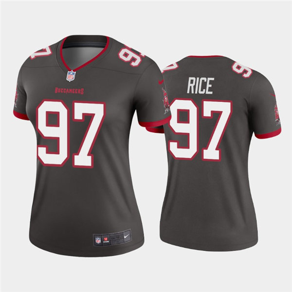 Womens Tampa Bay Buccaneers Retired Player #97 Simeon Rice Nike Pewter Alternate Limited Jersey
