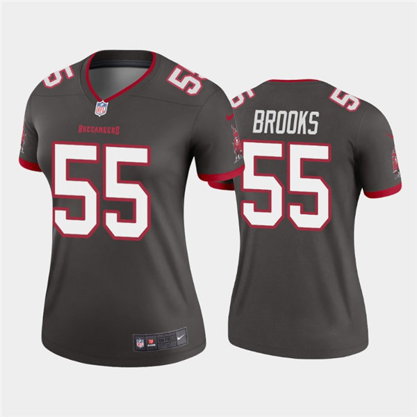 Womens Tampa Bay Buccaneers Retired Player #55 Derrick Brooks Nike Pewter Alternate Limited Jersey