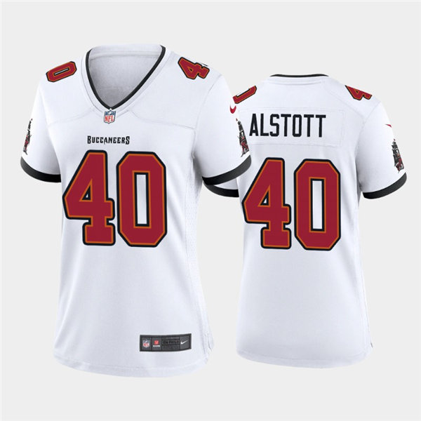 Womens Tampa Bay Buccaneers Retired Player #40 Mike Alstott Nike White Limited Jersey