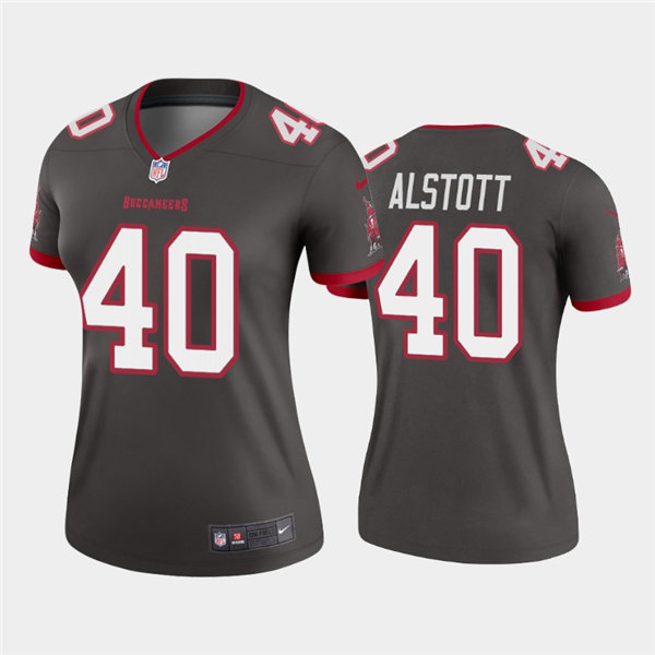 Womens Tampa Bay Buccaneers Retired Player #40 Mike Alstott Nike Pewter Alternate Limited Jersey