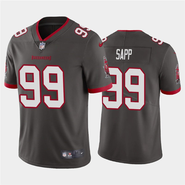 Mens Tampa Bay Buccaneers Retired Player #99 Warren Sapp Nike Pewter Alternate Vapor Limited Jersey