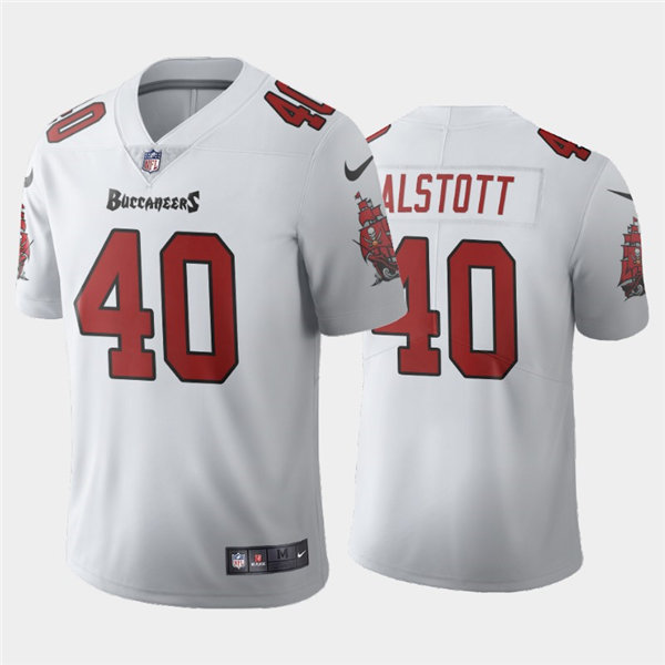 Mens Tampa Bay Buccaneers Retired Player #40 Mike Alstott Nike White Vapor Limited Jersey