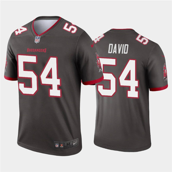 Mens Tampa Bay Buccaneers Retired Player #54 Lavonte David Nike Pewter Alternate Vapor Limited Jersey