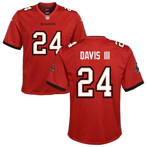 Youth Tampa Bay Buccaneers #24 Carlton Davis III Nike Home Red Limited Jersey