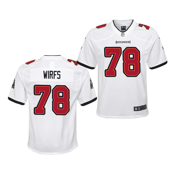 Youth Tampa Bay Buccaneers #78 Tristan Wirfs Nike Road White Limited Jersey