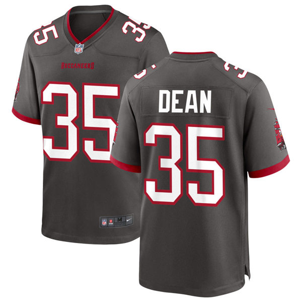 Mens Tampa Bay Buccaneers #35 Jamel Dean Nike Pewter Alternate Vapor Limited Jersey
