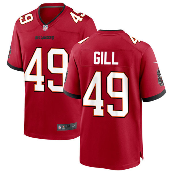 Mens Tampa Bay Buccaneers #49 Cam Gill Nike Home Red Vapor Limited Jersey