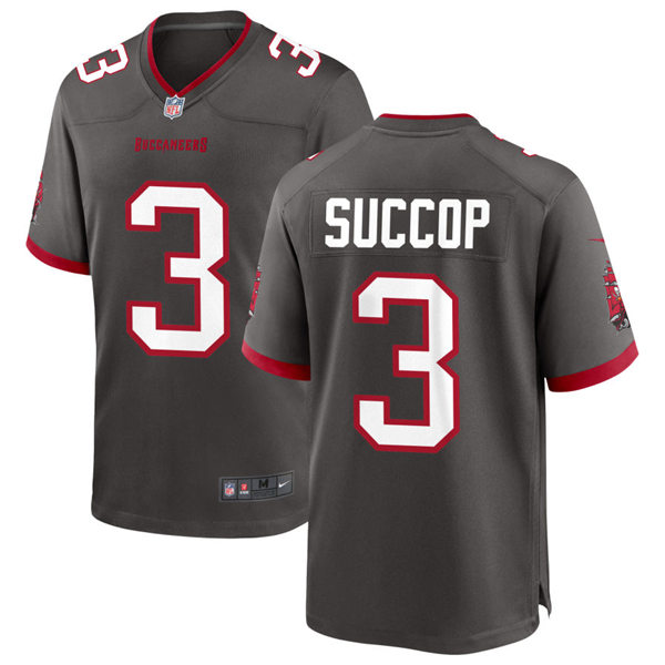 Mens Tampa Bay Buccaneers #3 Ryan Succop Nike Pewter Alternate Vapor Limited Jersey