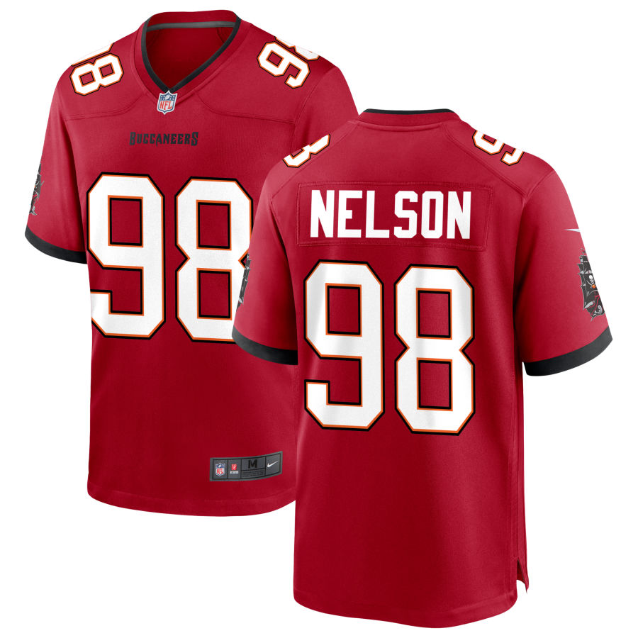 Mens Tampa Bay Buccaneers #98 Anthony Nelson Nike Home Red Vapor Limited Jersey