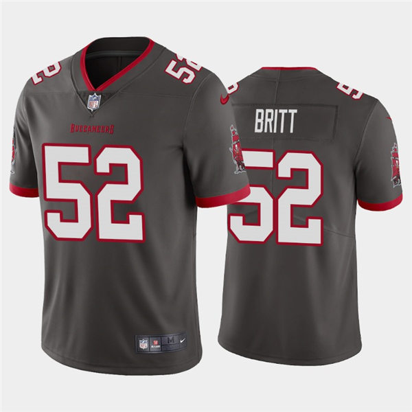 Mens Tampa Bay Buccaneers #52 K.J. Britt Nike Pewter Alternate Vapor Limited Jersey