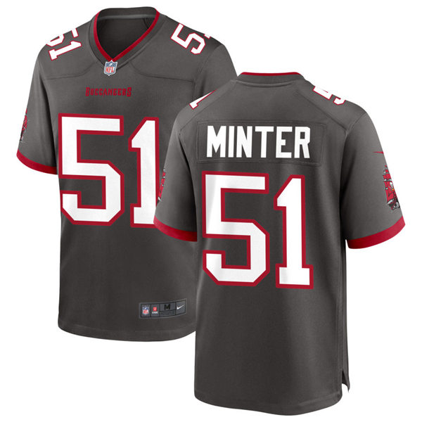 Mens Tampa Bay Buccaneers #51 Kevin Minter Nike Pewter Alternate Vapor Limited Jersey