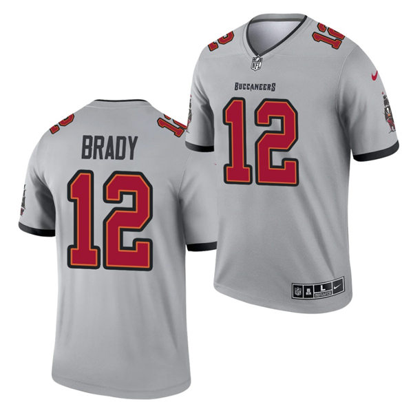 Mens Tampa Bay Buccaneers #12 Tom Brady Nike Gray 2021 Inverted Legend Jersey