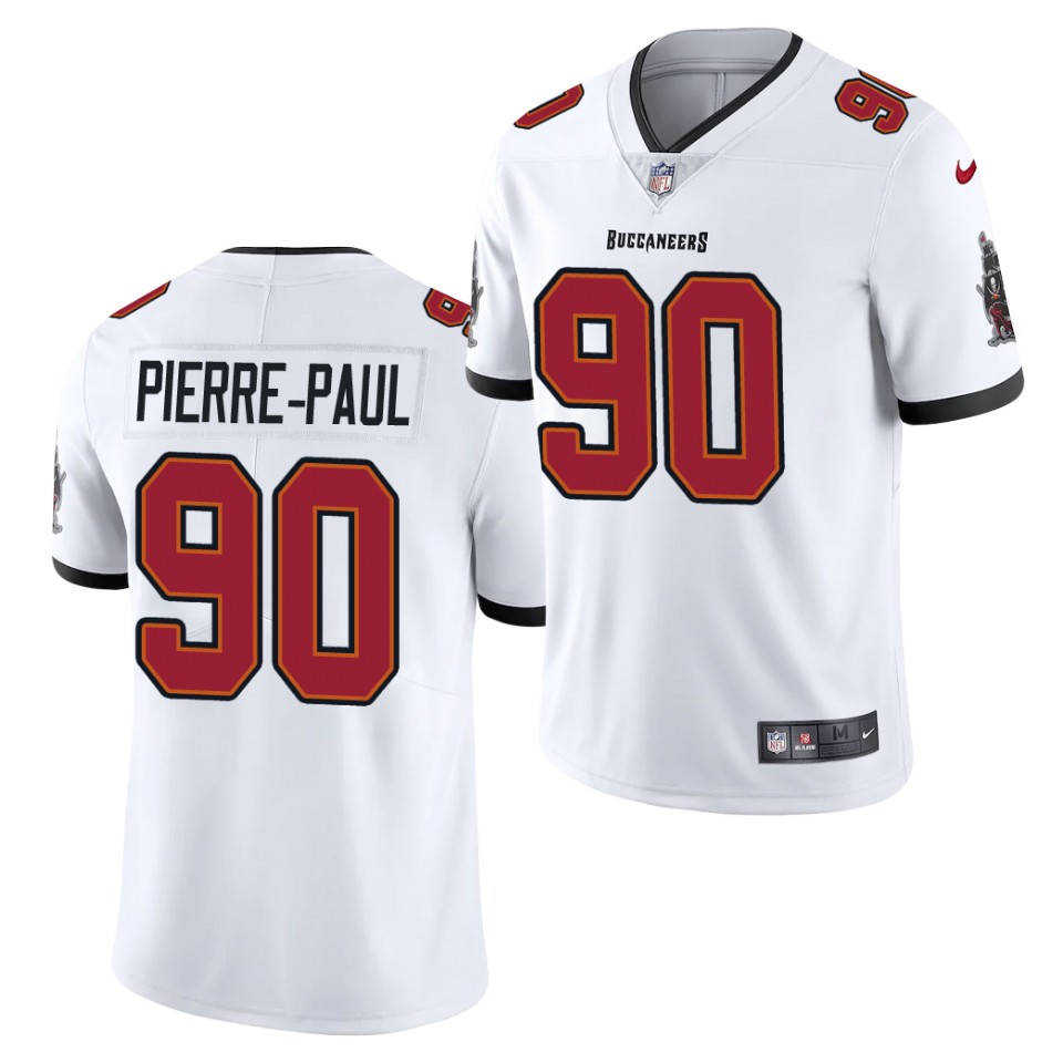Mens Tampa Bay Buccaneers #90 Jason Pierre-Paul Nike Road White Vapor Limited Jersey