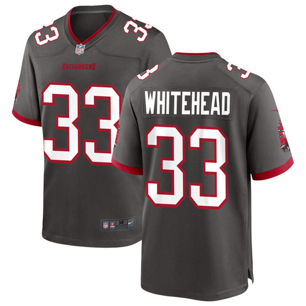 Mens Tampa Bay Buccaneers #33 Jordan Whitehead Nike Pewter Alternate Vapor Limited Jersey