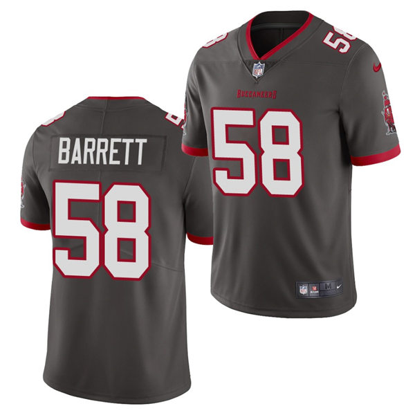 Mens Tampa Bay Buccaneers #58 Shaquil Barrett Nike Pewter Alternate Vapor Limited Jersey