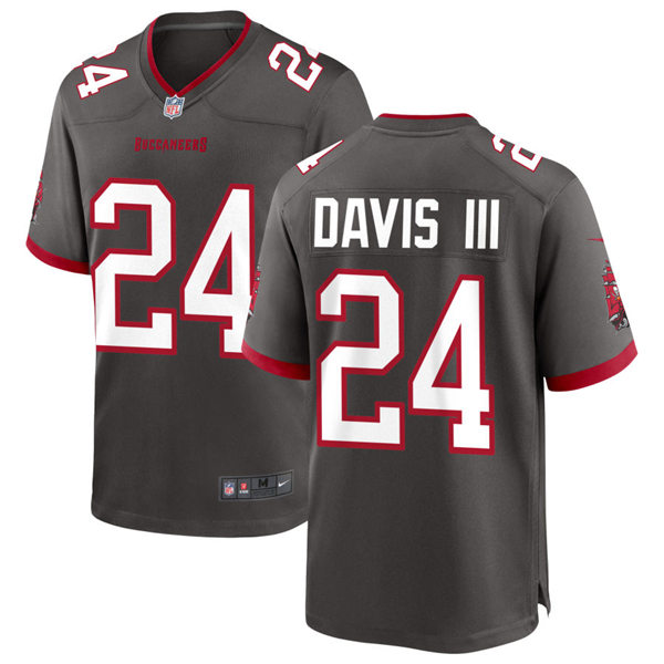 Mens Tampa Bay Buccaneers #24 Carlton Davis III Nike Pewter Alternate Vapor Limited Jersey Mens Tampa Bay Buccaneers #24 Carlton Davis III Nike Pewter Alternate Vapor Limited Jersey
