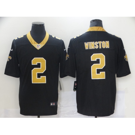 Mens New Orleans Saints #2 Jameis Winston Nike Black Vapor Untouchable Limited Jersey