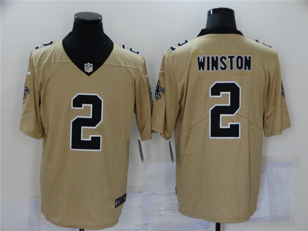 Mens New Orleans Saints #2 Jameis Winston Nike Gold Inverted Legend Jersey