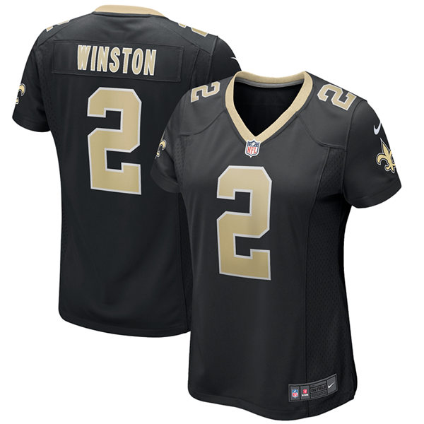 Womens New Orleans Saints #2 Jameis Winston Nike Black Limited Jersey