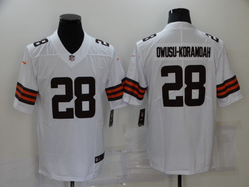 Men's Cleveland Browns #28 Jeremiah Owusu Koramoah White 2020 NEW Vapor Untouchable Stitched NFL Nike Limited Jersey