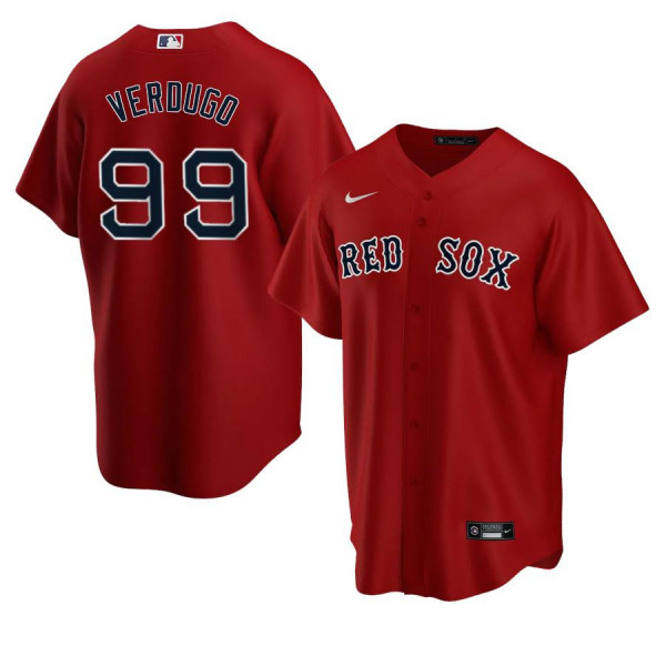 Mens Boston Red Sox #99 Alex Verdugo Nike Red Alternate Cool Base Jersey