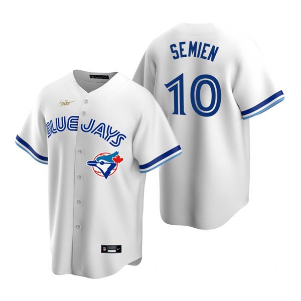 Mens Toronto Blue Jays #10 Marcus Semien Nike White Cooperstown Collection Jersey