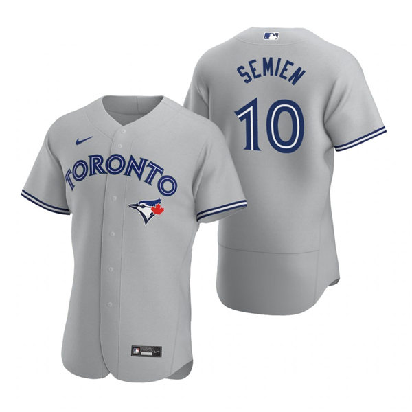 Mens Toronto Blue Jays #10 Marcus Semien Nike Gray Road FlexBase Jersey Mens Toronto Blue Jays #10 Marcus Semien Nike Gray Road FlexBase Jersey