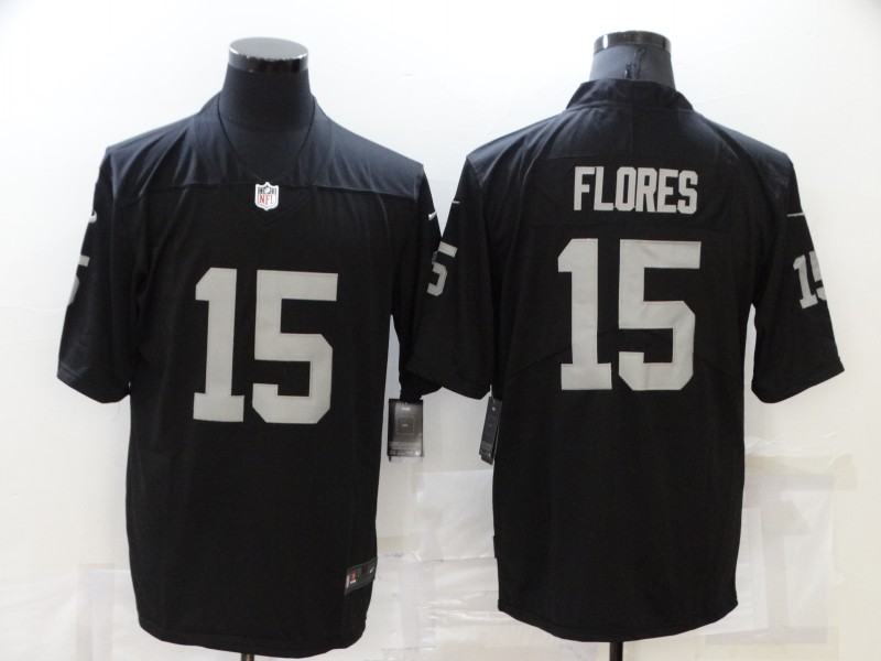 Men's Las Vegas Raiders #15 Tom Flores Black 2021 Vapor Untouchable Stitched NFL Nike Limited Jersey