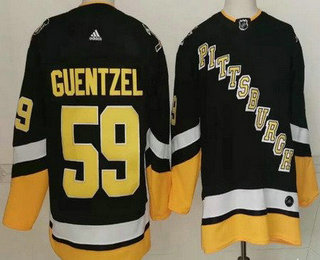 Men's Pittsburgh Penguins #59 Jake Guentzel Black Alternate Authentic Jersey