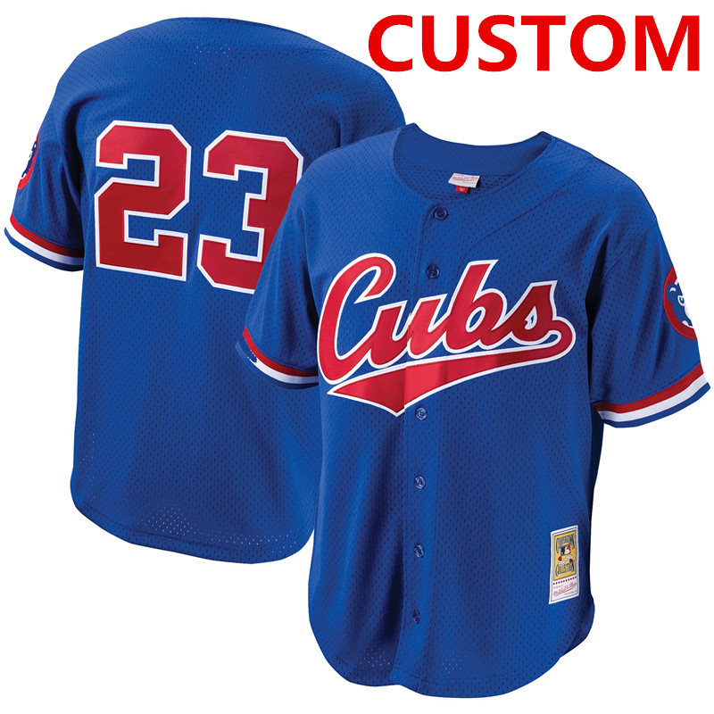 Custom Chicago Cubs Royal Blue Throwback Mesh Batting Practice Stitched MLB Jersey Custom Chicago Cubs Royal Blue Throwback Mesh Batting Practice Stitched MLB Jersey
