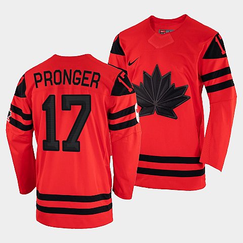 Men's Canada Hockey Chris Pronger Red 2022 Winter Olympic #17 Gold Winner Jersey