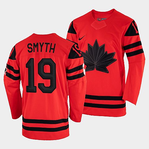 Men's Canada Hockey Ryan Smyth Red 2022 Winter Olympic #19 Gold Winner Jersey