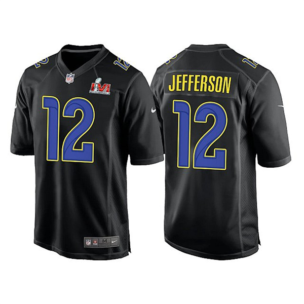 Men's Los Angeles Rams #12 Van Jefferson 2022 Black Super Bowl LVI Game Stitched Jersey