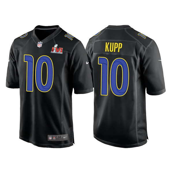 Men's Los Angeles Rams #10 Cooper Kupp 2022 Black Super Bowl LVI Game Stitched Jersey